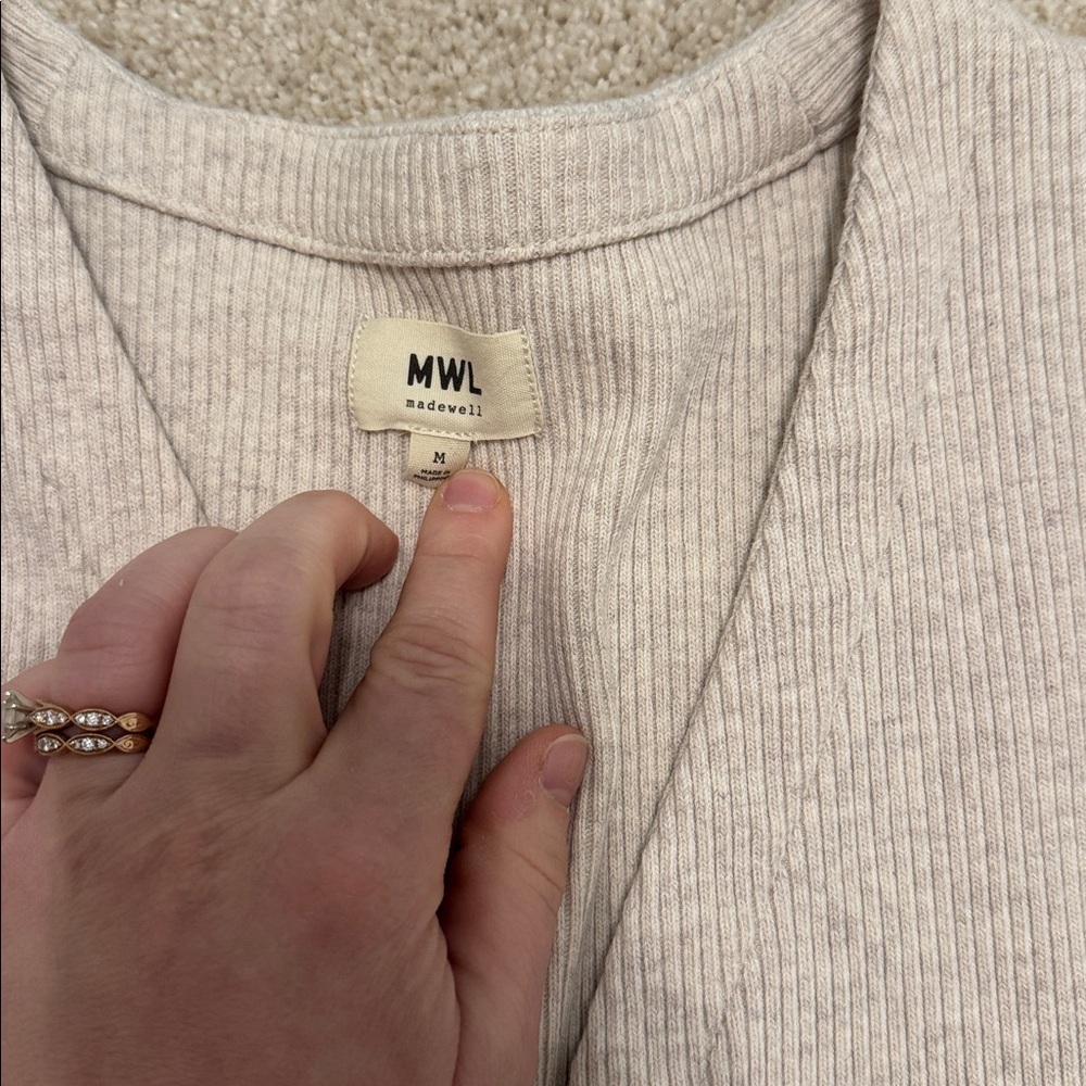 Madewell Ribbed Front Button Vest - Picture 2 of 4
